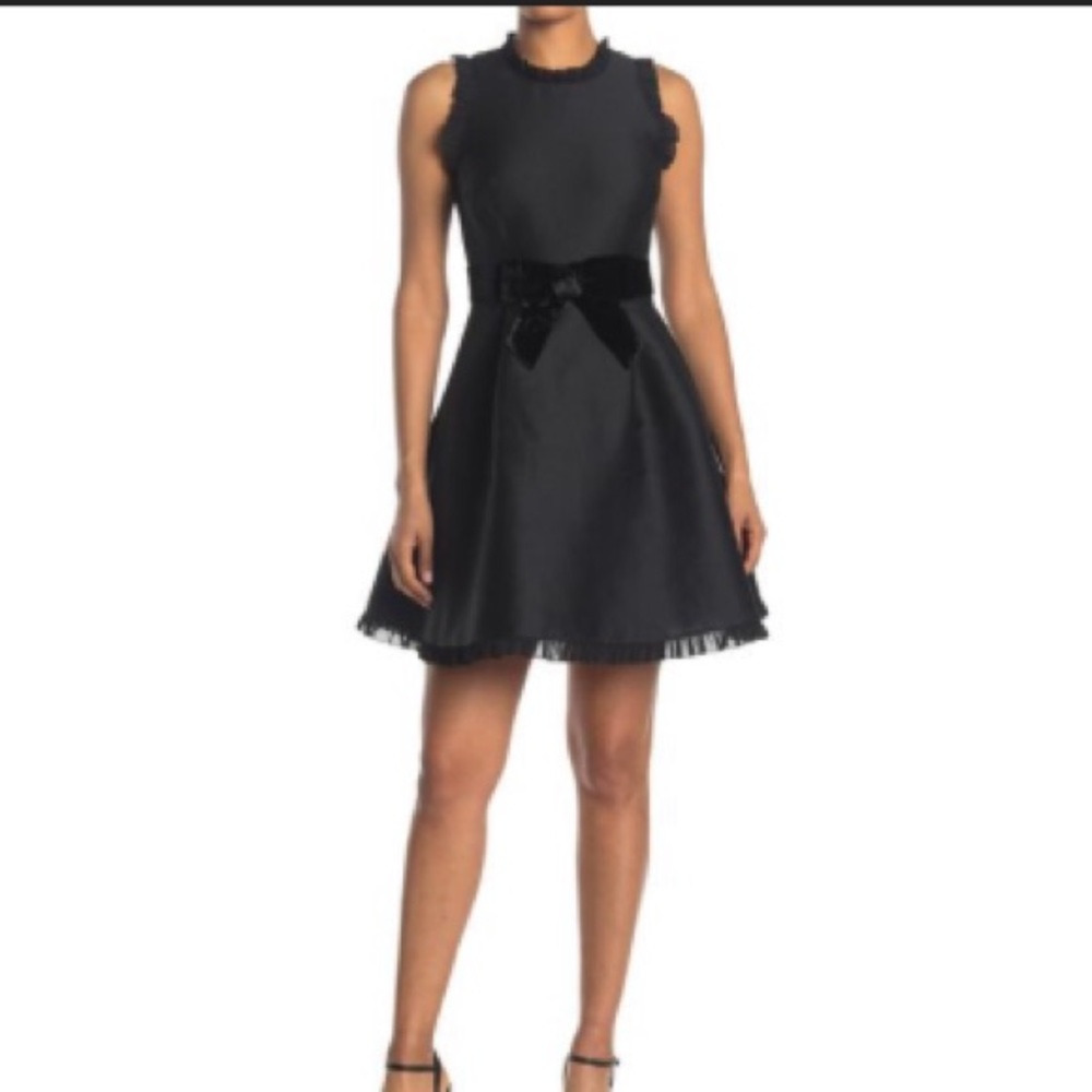 kate spade velvet bow fit and flare dress